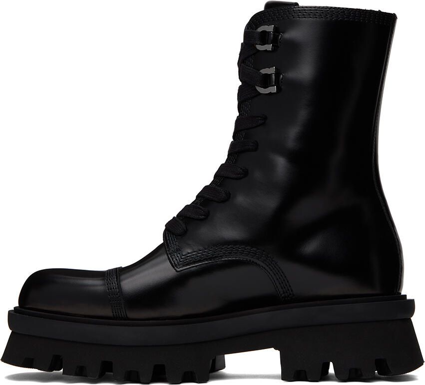 Ferragamo Black Combat Boots - Picture 3