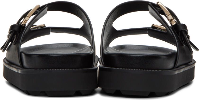 Ferragamo Black Double-Strap Slides
