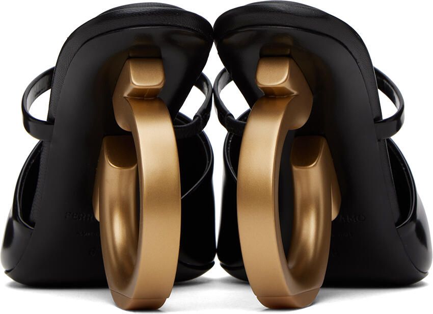 Ferragamo Black Elina Mules