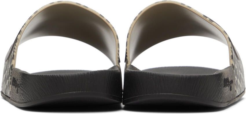 Salvatore Ferragamo Black & Beige Gancini Slides