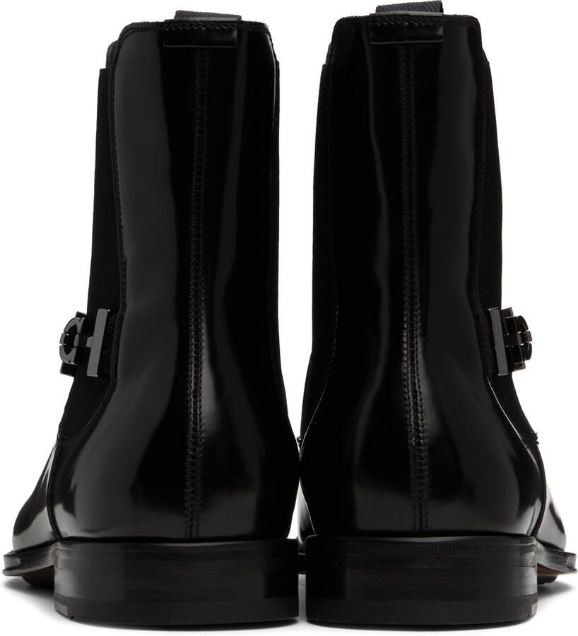 Salvatore Ferragamo Black Isidoro Chelsea Boots