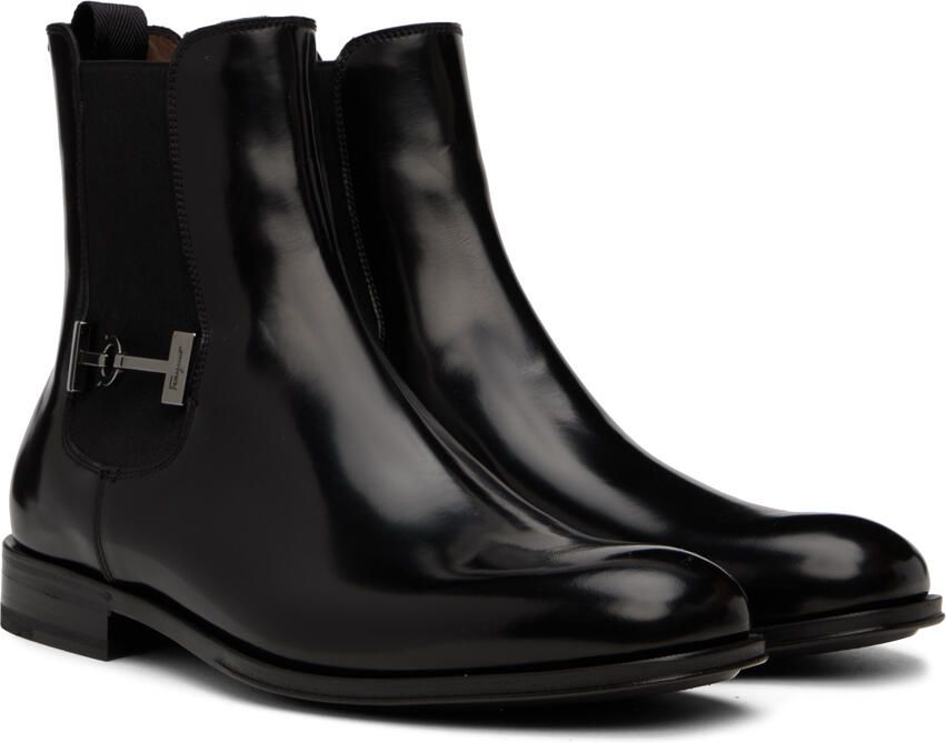 Salvatore Ferragamo Black Isidoro Chelsea Boots - Picture 2