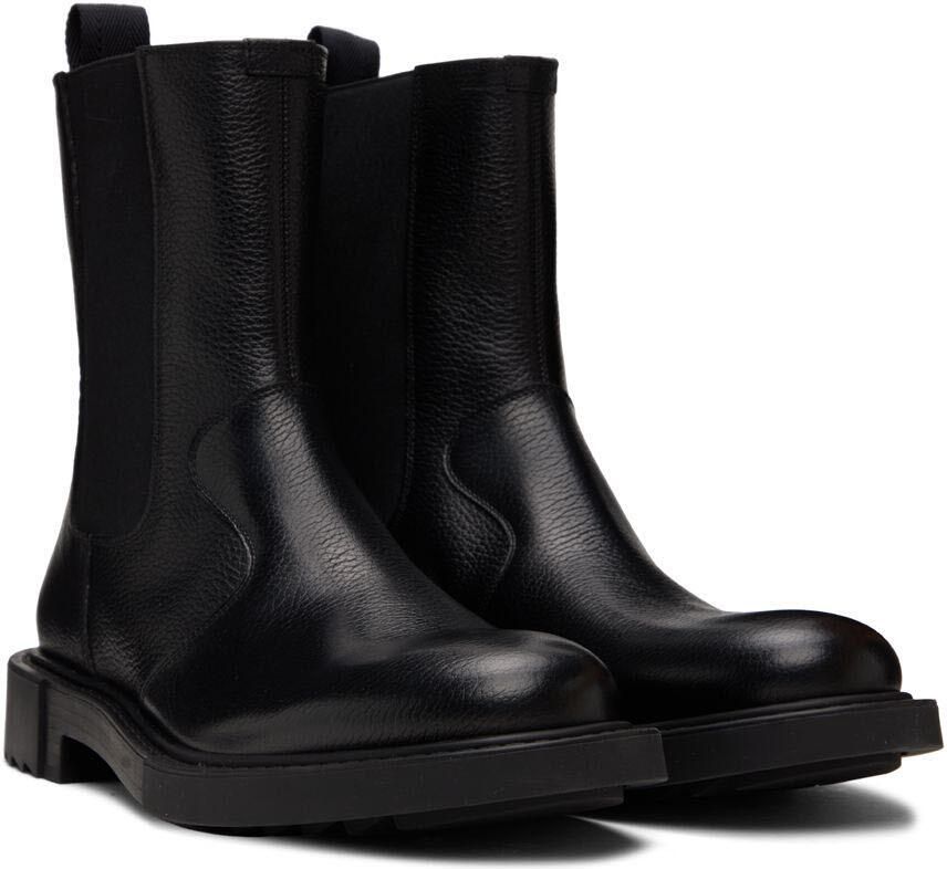 Salvatore Ferragamo Black Leather Chelsea Boots