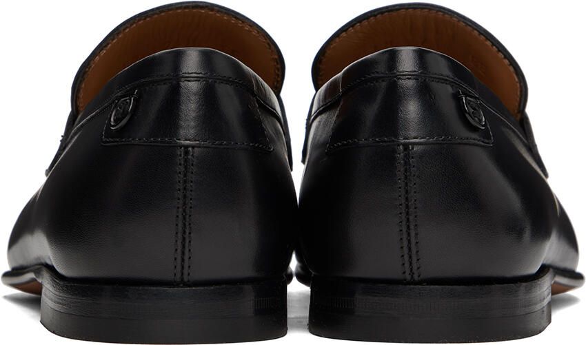 Ferragamo Black Leather Penny Loafer