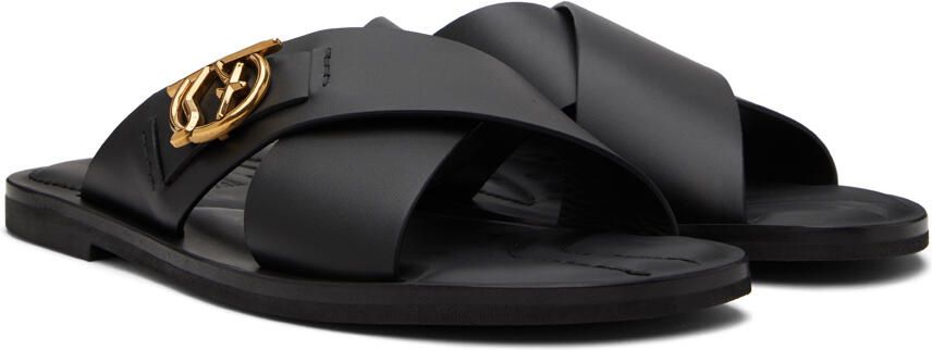 Salvatore Ferragamo Black Logan Sandals