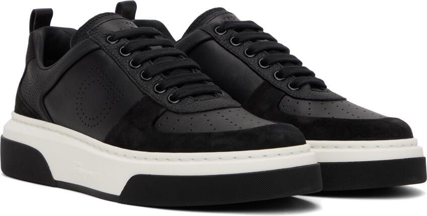 Ferragamo Black Paneled Sneakers - Picture 2