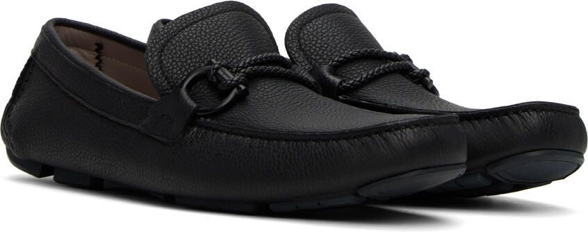 Salvatore Ferragamo Black Pebbled Loafers - Picture 2