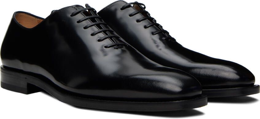 Ferragamo Black Square Toe Oxfords - Picture 2