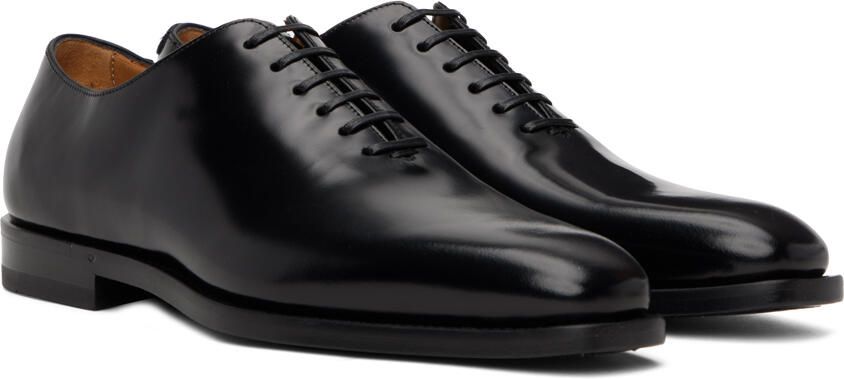 Ferragamo Black Square Toe Oxfords - Picture 2