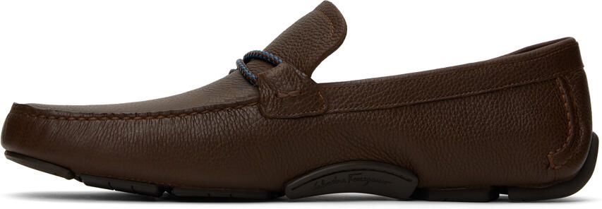 Salvatore Ferragamo Brown Front 4 Loafers - Picture 4