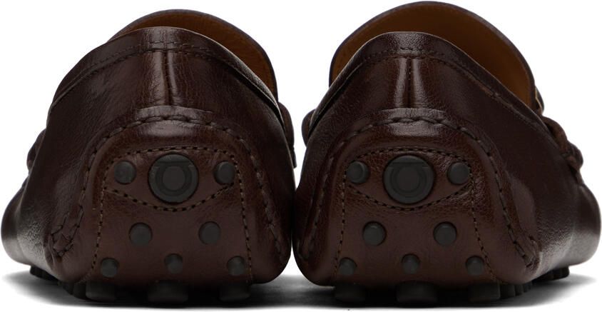Ferragamo Brown Driver Slippers