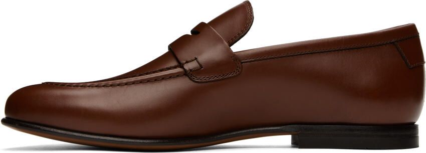 Ferragamo Brown Leather Penny Loafer - Picture 4