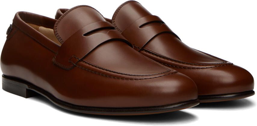 Ferragamo Brown Leather Penny Loafer - Picture 2