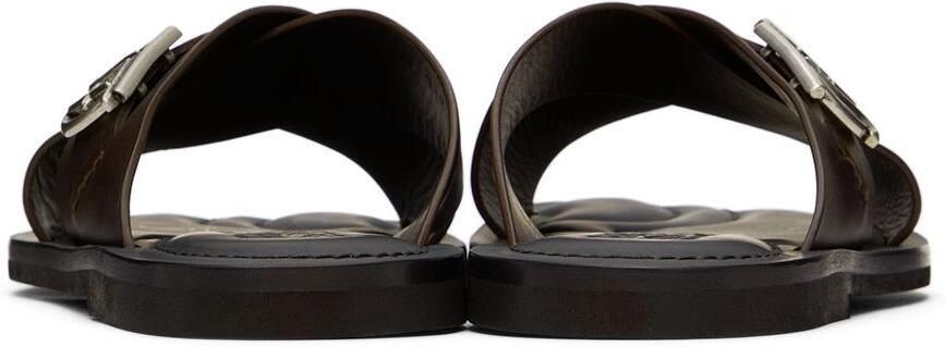 Salvatore Ferragamo Brown Logan Sandals