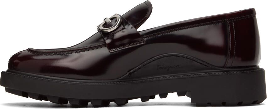 Ferragamo Burgundy Gancini Loafers - Picture 3