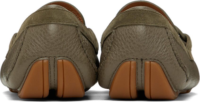 Ferragamo Khaki Driver Loafers
