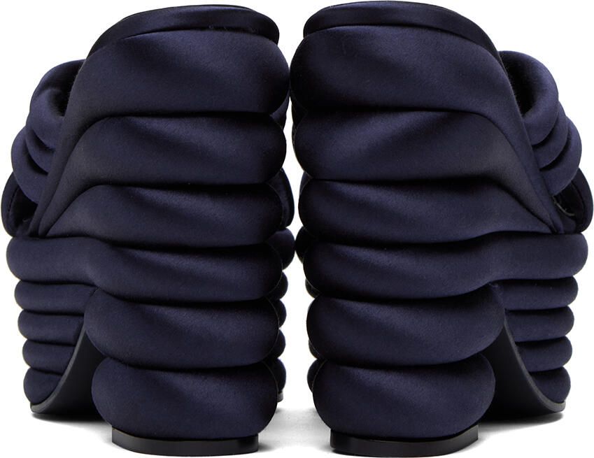 Ferragamo Navy Sculptural Heeled Sandals