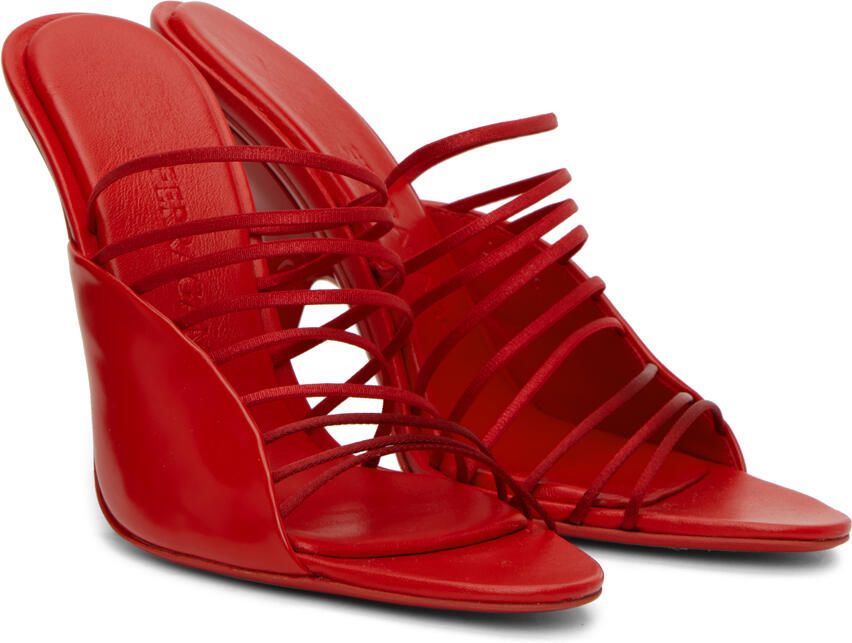 Ferragamo Red Pointed Heeled Sandals