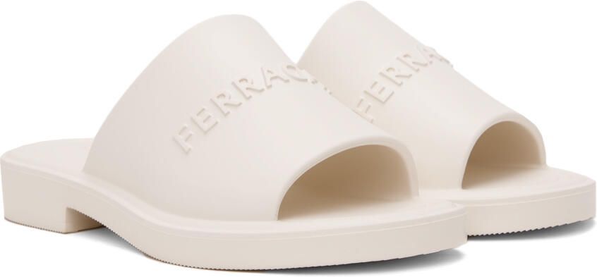 Ferragamo White 3D Logo Slides - Picture 2