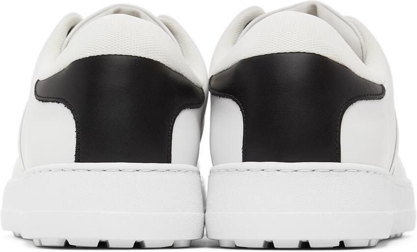 Salvatore Ferragamo White & Black Gancini Sneakers
