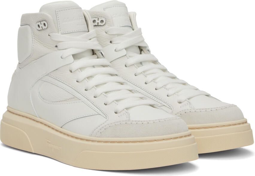 Ferragamo White Cassio Sneakers - Picture 2