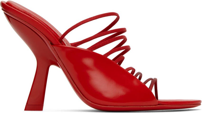 Ferragamo Red Pointed Heeled Sandals