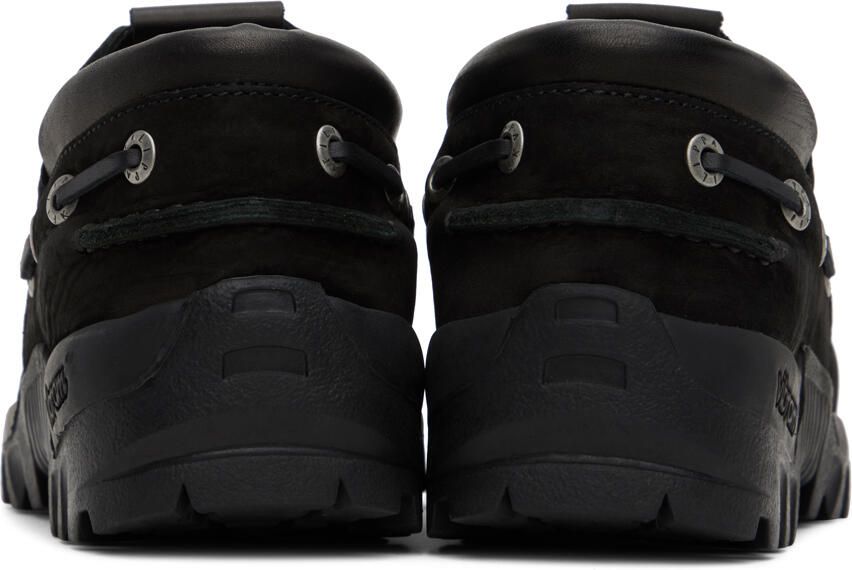 Filippa K lace-up nubuck leather boat shoes Black