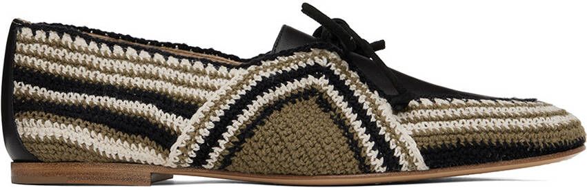 Gabriela Hearst Khaki & Black Hays Loafers