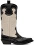 GANNI Black & Off-White Western Boots - Thumbnail 1