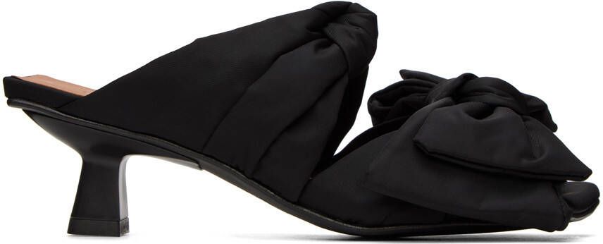 GANNI Black Soft Bow Heeled Sandals