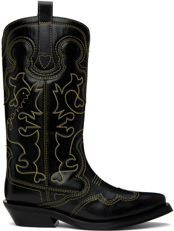 GANNI Black Western Boots