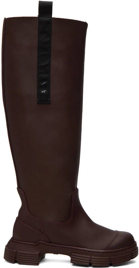 GANNI Burgundy Country Boots