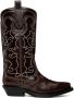 GANNI Burgundy Embroidered Western Boots - Thumbnail 1