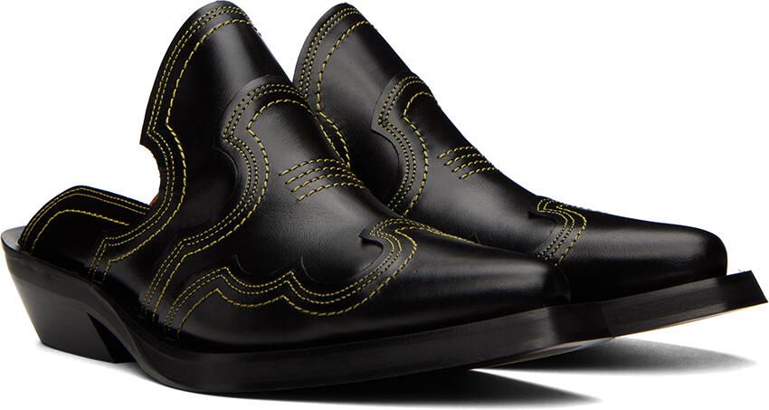 GANNI Black & Yellow Western Mules - Picture 2