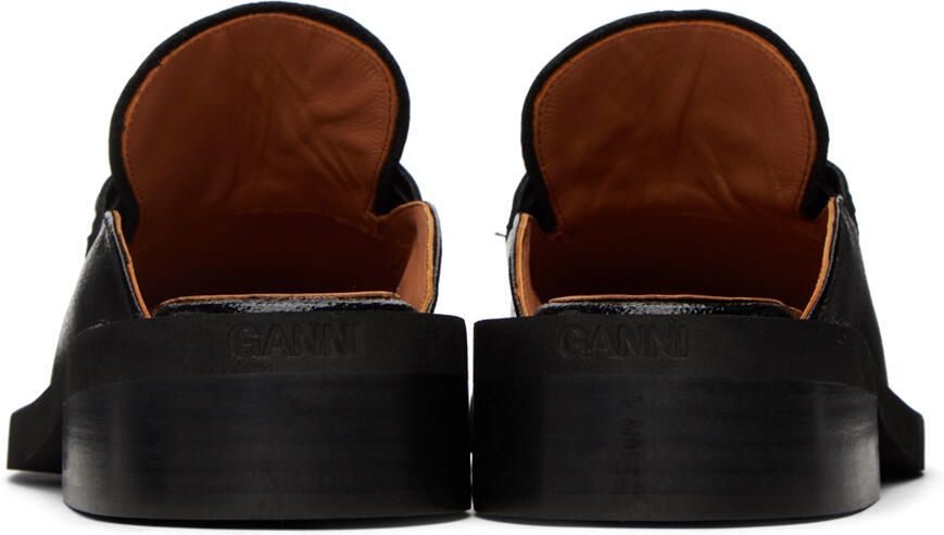 GANNI Black Backless Loafers