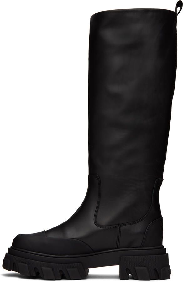 GANNI Black Cleated Tubular Boots