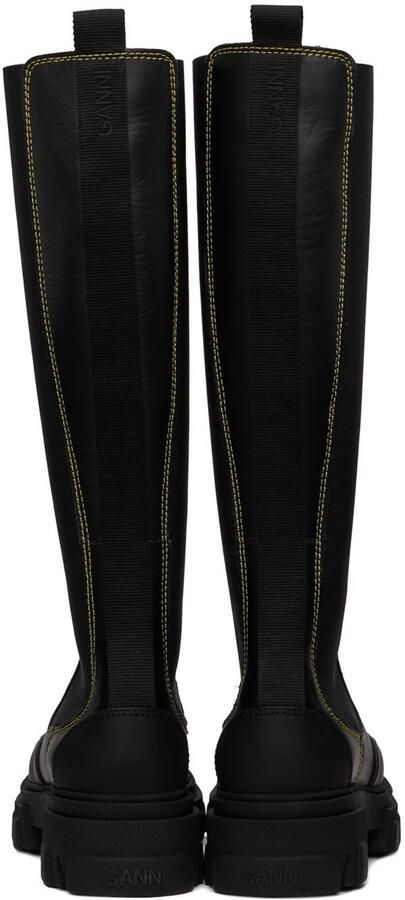 GANNI Black Cleated High Chelsea Boots - Picture 5