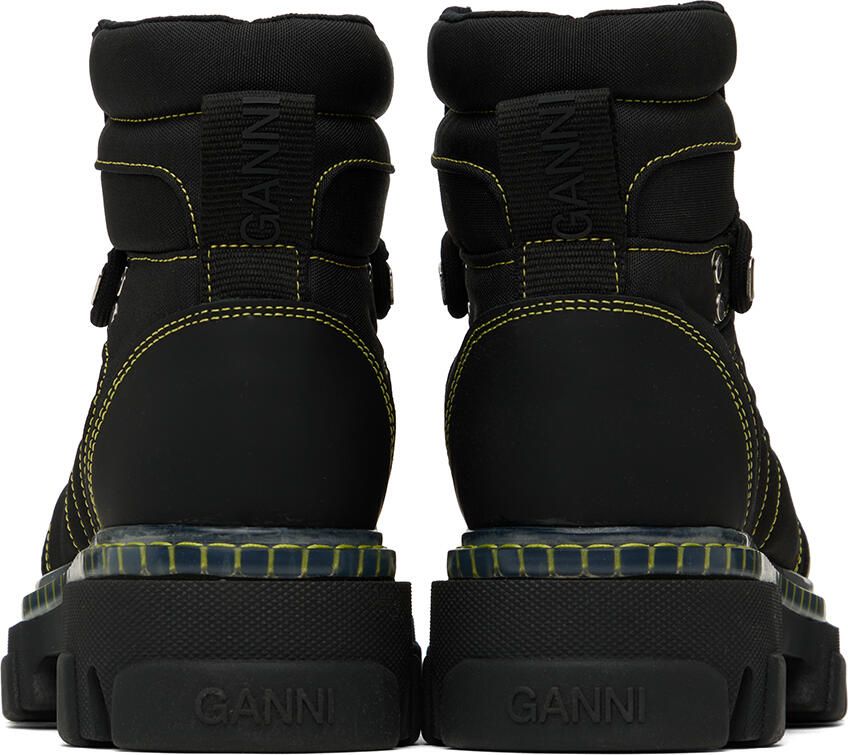 GANNI Black Cleated Hiking Boots