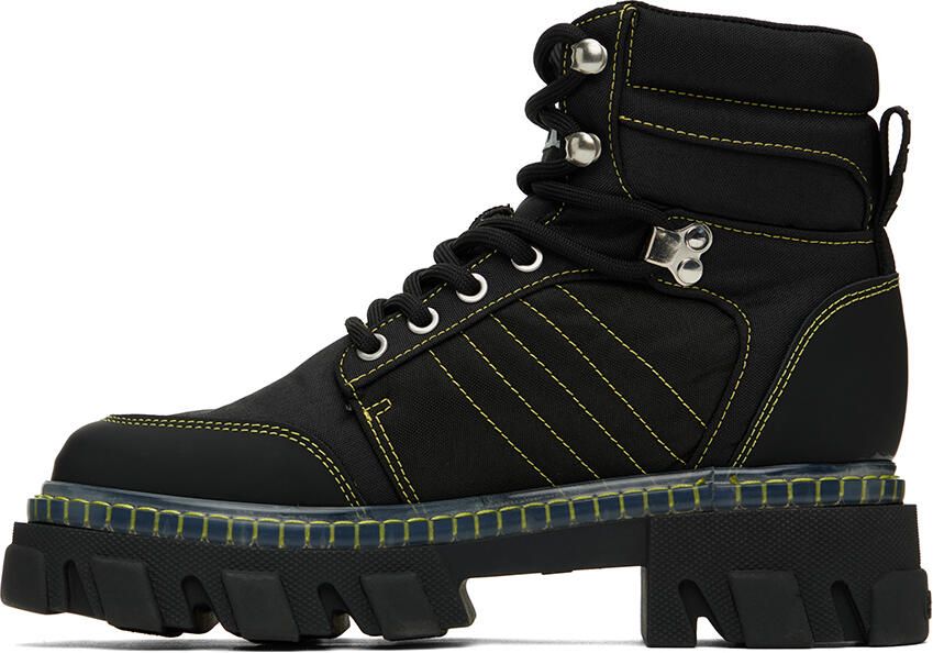 GANNI Black Cleated Hiking Boots - Picture 3