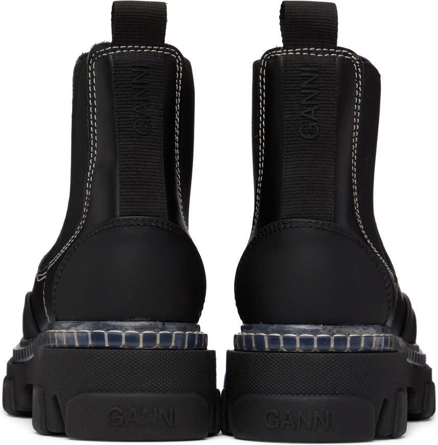 GANNI Black Cleated Low Chelsea Boots