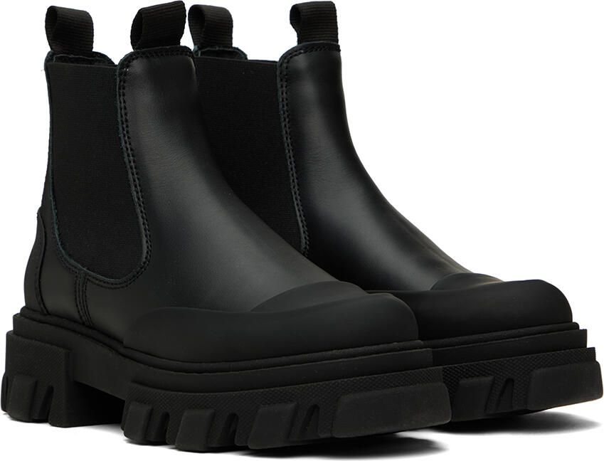 GANNI Black Cleated Low Chelsea Boots - Picture 2