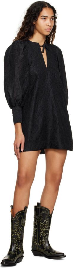 GANNI Black Embroidered Western Boots - Picture 4