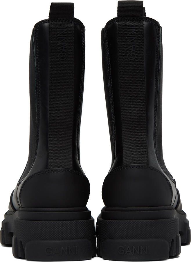 GANNI Black Cleated Mid Chelsea Boots - Picture 3