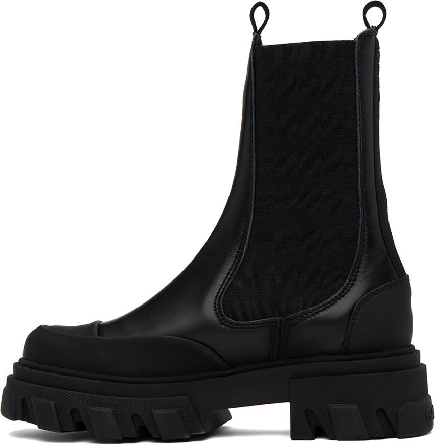 GANNI Black Cleated Mid Chelsea Boots - Picture 2