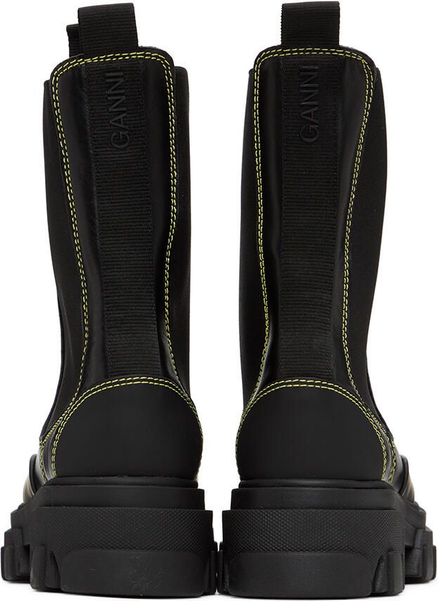GANNI Black Cleated Mid Chelsea Boots - Picture 3