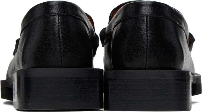 GANNI Black Rhinestone Logo Loafers