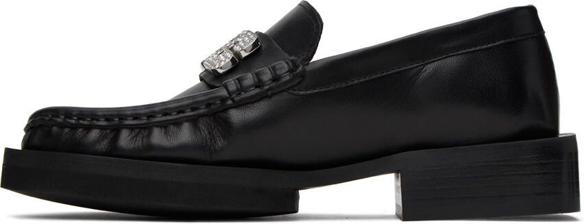 GANNI Black Rhinestone Logo Loafers - Picture 3