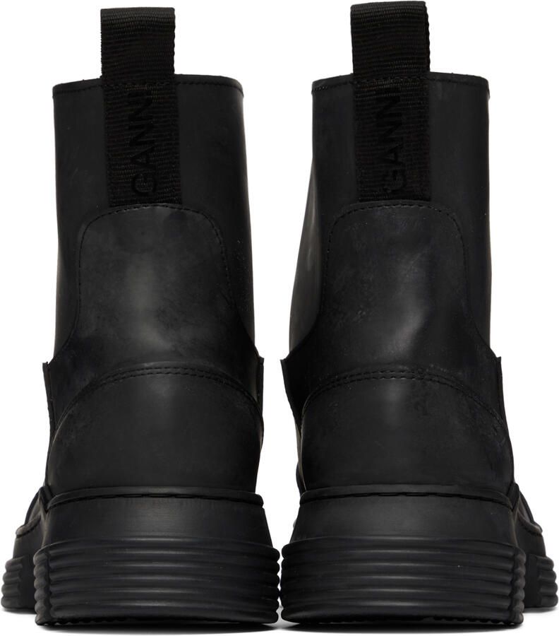 GANNI Black Rubber Ankle Boots