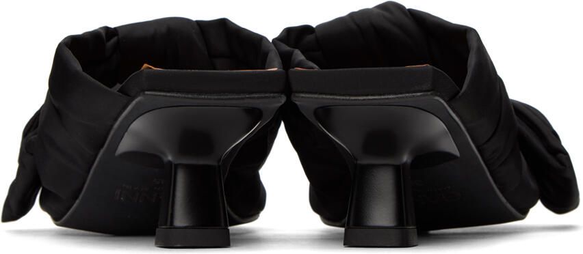 GANNI Black Soft Bow Heeled Sandals - Picture 2