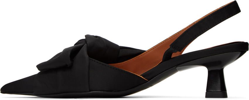 GANNI Black Soft Bow Heels - Picture 3